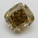 Farebný diamant cushion, fancy dark žltkasto hnedý, 2,2ct, GIA