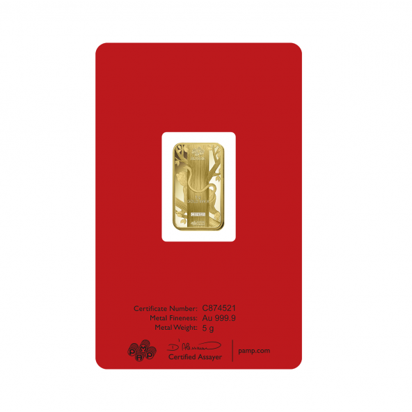 Investičná zlatá tehla 5 g razená Pamp Lunar Opica AU00RI004SG64 (4)