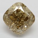 Farebný diamant cushion, fancy dark žltkasto hnedý, 1,51ct, GIA