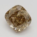 Farebný diamant cushion, fancy dark žltkasto hnedý, 1,5ct, GIA