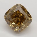 Farebný diamant cushion, fancy dark žlto hnedý, 1,65ct, GIA