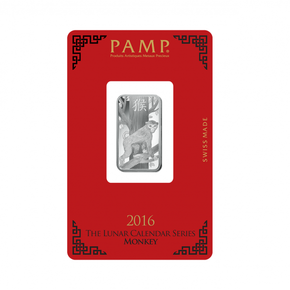 Investičná strieborná tehla 10 g razená Pamp Lunar Opica AG00RI005SG64 (1)