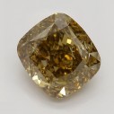 Farebný diamant cushion, fancy dark žlto hnedý, 1,6ct, GIA