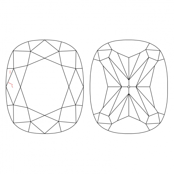 Inkluzie a cistota v prirodnom farebnom diamante cushion fancy intense žltý 1.01 ct VS2 3829600153_Y6 Inkluzie a cistota v prirodnom farebnom diamante cushion fancy intense žltý 1.01 ct VS2 3829600153_Y6