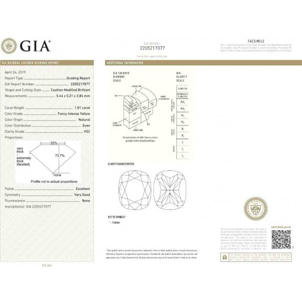 Certifikat GIA pre prirodny farebny diamant cushion fancy intense žltý 1 3829600153Y6 Certifikat GIA pre prirodny farebny diamant cushion fancy intense žltý 1 3829600153Y6