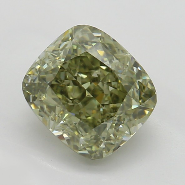 Prírodný farebný diamant s GIA certifikatom cushion fancy sivasto žltozelený 1.06 ct VS2 9829800169_G5