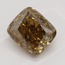 Farebný diamant cushion, fancy dark žltkasto hnedý, 1,21ct, GIA