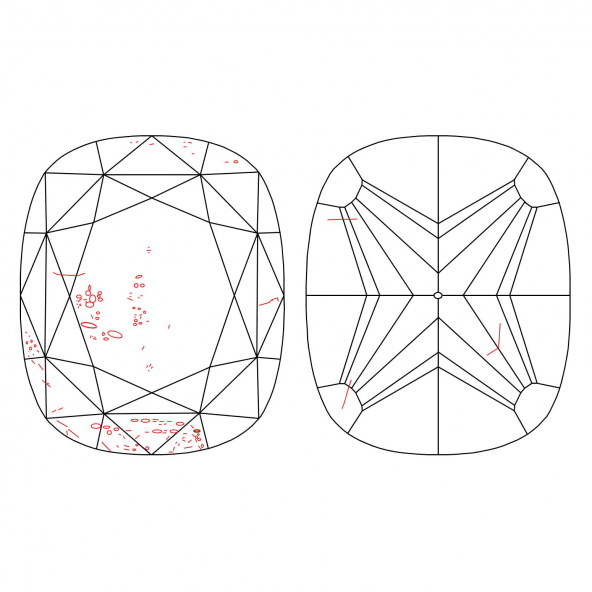 Inkluzie a cistota v prirodnom farebnom diamante cushion fancy žltý 1.07 ct SI2 2828700102_Y5 Inkluzie a cistota v prirodnom farebnom diamante cushion fancy žltý 1.07 ct SI2 2828700102_Y5