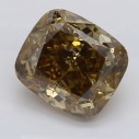 Farebný diamant cushion, fancy dark žltkasto hnedý, 1,25ct, GIA