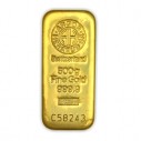 Investičná zlatá tehla 500 g liata Argor Heraeus