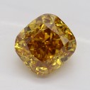 Farebný diamant cushion, fancy deep hlboká nahnedlo oranžovo žltý, 0,55ct, GIA