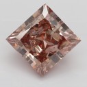Farebný diamant princess, fancy deep hlboká nahnedlo oranžovo ružový, 1,01ct, GIA