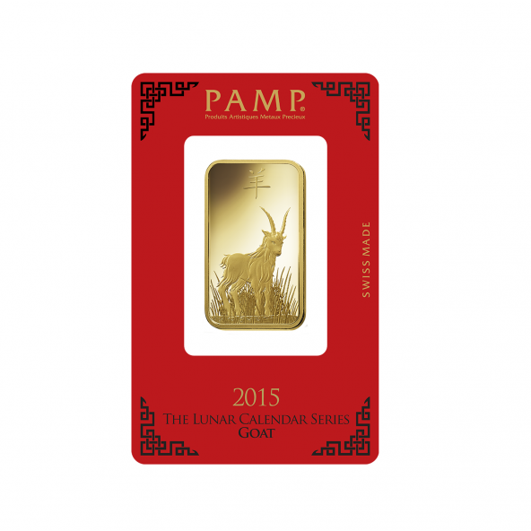 Investičná zlatá tehla 1 oz razená Pamp Lunar Koza AU00RI022SF32 (1)