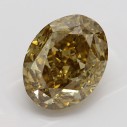 Farebný diamant oval, fancy deep hnedo žltý, 4,14ct, GIA