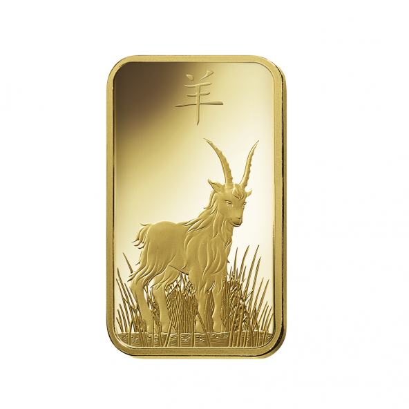 Investičná zlatá tehla 1 oz razená Pamp Lunar Koza AU00RI022SF32 (2)