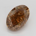 Farebný diamant oval, fancy deep hnedo oranžový, 4ct, GIA