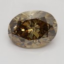 Farebný diamant oval, fancy dark žltkasto hnedý, 1,51ct, GIA