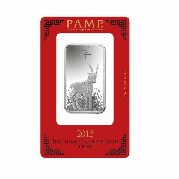 Investičná strieborná tehla 1 oz razená Pamp Lunar Koza AG00RI022SF32 (1)