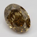 Farebný diamant oval, fancy dark žltkasto hnedý, 1,09ct, GIA