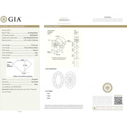 Prírodný farebný diamant s GIA certifikatom oval fancy intense žltý 0.53 ct VS1 1117070050_Y6 2