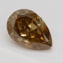 Farebný diamant slza, fancy deep hnedo oranžový, 2,11ct, GIA