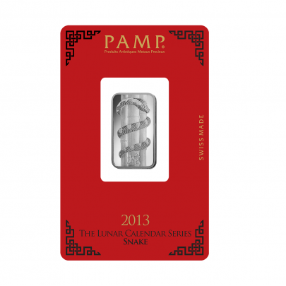 Investičná strieborná tehla 10 g razená Pamp Lunar Had AG00RI005SD23 2