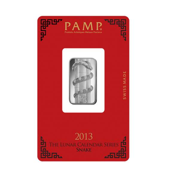 Investičná strieborná tehla 10 g razená Pamp Lunar Had AG00RI005SD23 (3)