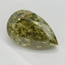 Farebný diamant slza, fancy dark hnedo nazelenalo žltý, 1,79ct, GIA