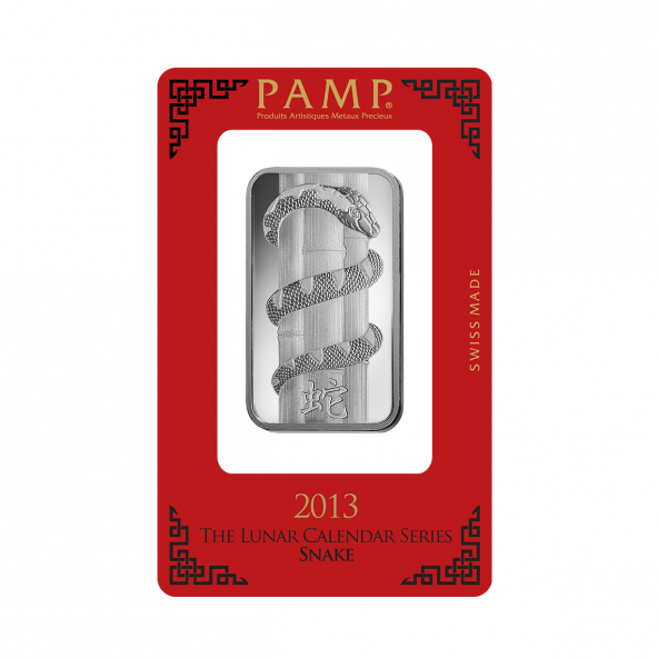 Investičná strieborná tehla 1 oz razená Pamp Lunar Had AG00RI022SD23 (4)