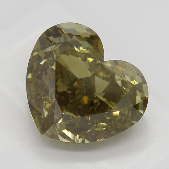 Prírodný farebný diamant s GIA certifikatom srdce fancy dark tmavohnedo nazelenalo žltý 3.09 ct I1 1828010320_Y9