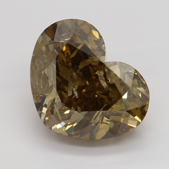 Prírodný farebný diamant s GIA certifikatom srdce fancy dark tmavo hnedý 1.66 ct I2