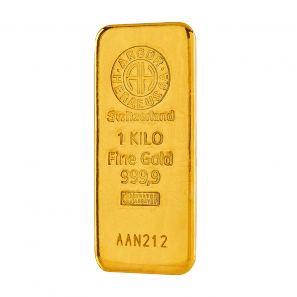 Investičná zlatá tehla 1000 g liata Argor Heraeus 70012