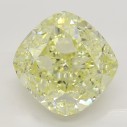 Farebný diamant cushion, fancy light žltý, 5,55ct, GIA