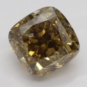 Farebný diamant cushion, fancy dark žltkasto hnedý, 3,08ct, GIA