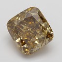 Farebný diamant cushion, fancy dark žltkasto hnedý, 3,21ct, GIA