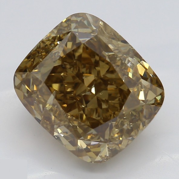 Prírodný farebný diamant s GIA certifikatom cushion fancy dark tmavo žltkasto hnedý 3.32 ct I1 9828440109_T9