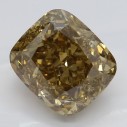 Farebný diamant cushion, fancy dark žltkasto hnedý, 3,32ct, GIA