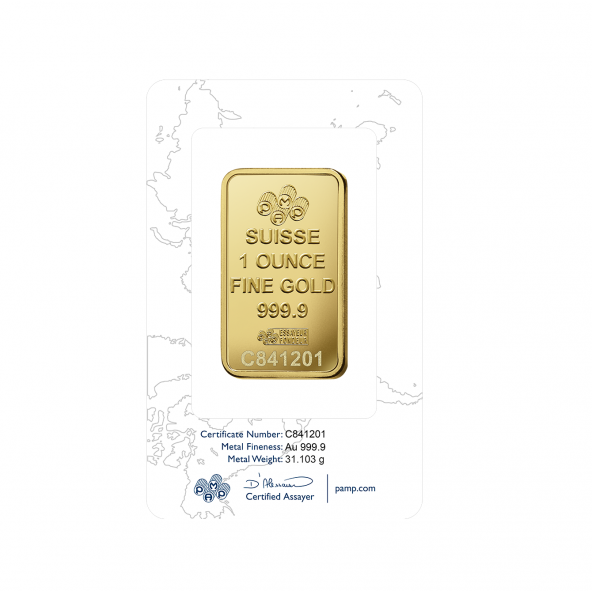 Investičná zlatá tehla 1 oz razená Pamp Rosa 8615R031 (3)