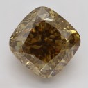 Farebný diamant cushion, fancy dark žltkasto hnedý, 2,3ct, GIA