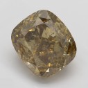 Farebný diamant cushion, fancy dark žlto hnedý, 2,07ct, GIA