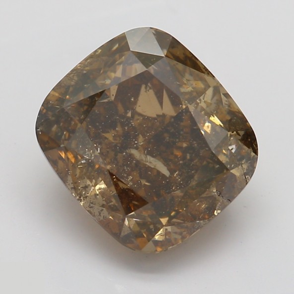 Prírodný farebný diamant s GIA certifikatom cushion fancy dark tmavo hnedý 2.20 ct I2 2828440072_T9
