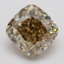 Farebný diamant cushion, fancy dark žltkasto hnedý, 1,68ct, GIA