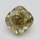 Farebný diamant cushion, fancy dark hnedo-žltý, 1,52ct, GIA