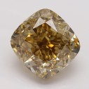 Farebný diamant cushion, fancy dark žltkasto hnedý, 1,77ct, GIA