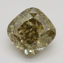 Farebný diamant cushion, fancy dark hnedo-žltý, 1,24ct, GIA