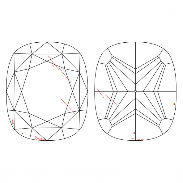 Inkluzie a cistota v prirodnom farebnom diamante cushion fancy light ružový 1.02 ct I1 5826820235_R4 Inkluzie a cistota v prirodnom farebnom diamante cushion fancy light ružový 1.02 ct I1 5826820235_R4