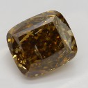 Farebný diamant cushion, fancy dark žltkasto hnedý, 1,05ct, GIA