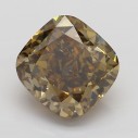 Farebný diamant cushion, fancy dark žltkasto hnedý, 1,26ct, GIA