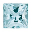Akvamarín štvorec 4 x 4 mm, B, Princess cut