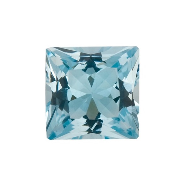 Akvamarín štvorec 2 x 2 mm 0,041ct Princess cut AKPPAAZ-2